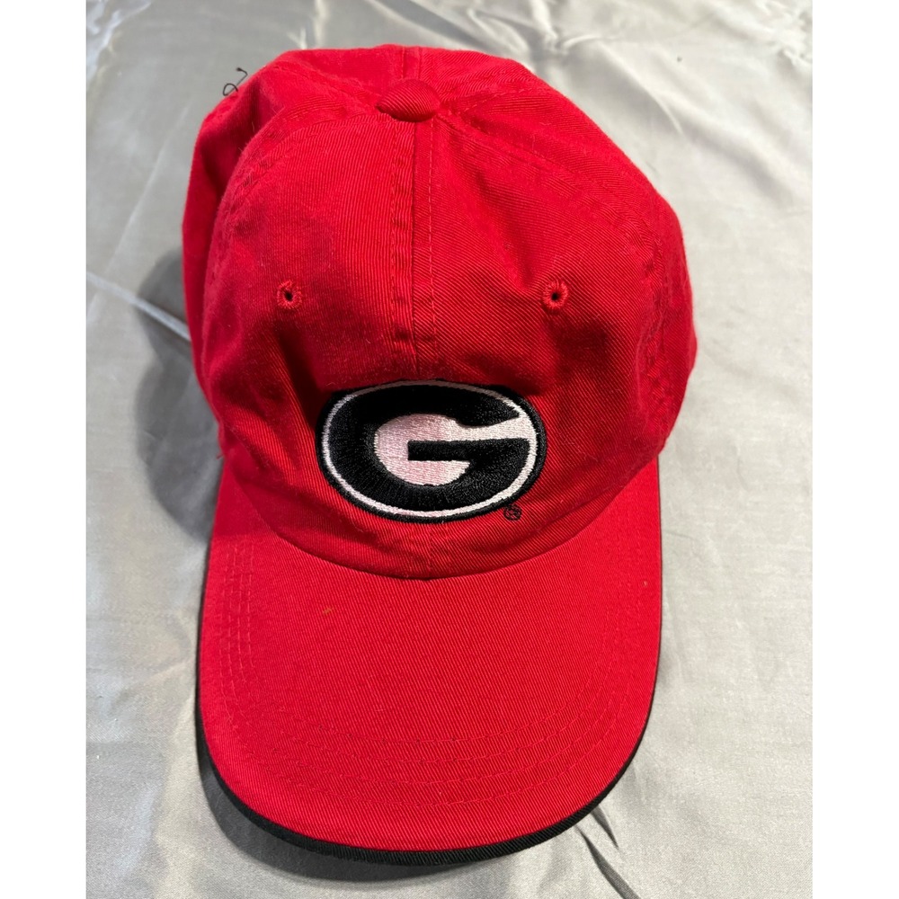 Georgia Bulldogs Hat Mens Red Signatures Adjustable Strapback Dawgs Logo Cap
